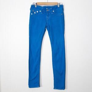 True Religion Women’s Jeans Flashcore Y2K Revival Cobalt Blue Skinny Stretch 26